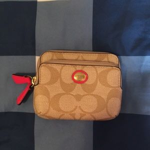 Coach wallet- Hot Pink and Tan Print